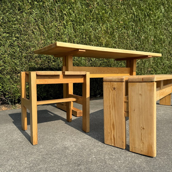 Image 1 of Les Arc Table, Bench And Stool