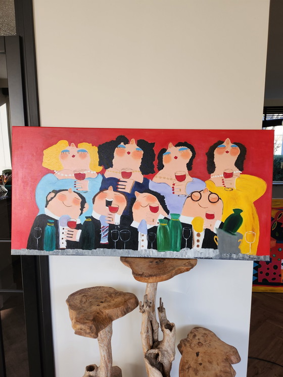 Image 1 of 1X Dipinto moderno dai colori vivaci 