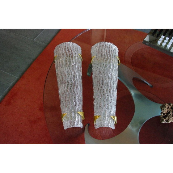 Image 1 of Pair of vintage Murano glass wall sconces