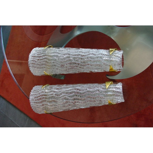 Pair of vintage Murano glass wall sconces