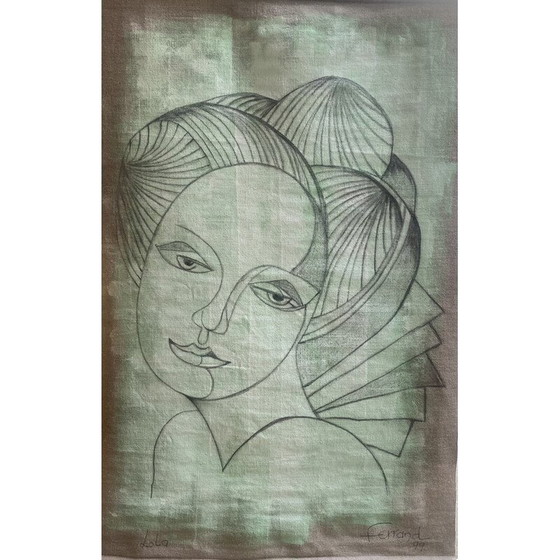 Image 1 of Vintage canvas Jota by Ferrand André, 1998