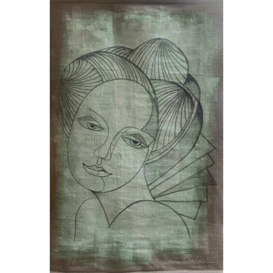 Image 1 of Vintage canvas Jota by Ferrand André, 1998