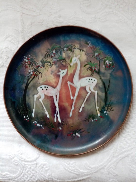 Image 1 of Saggita Holland enamelled copper decorative wall plate