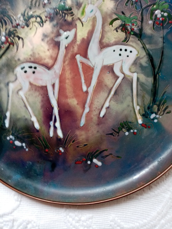 Image 1 of Saggita Holland enamelled copper decorative wall plate