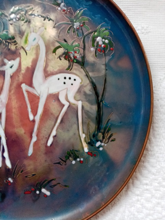 Image 1 of Saggita Holland enamelled copper decorative wall plate