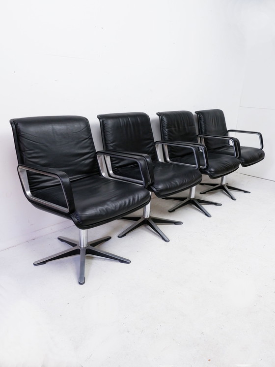 Image 1 of Set of 4 Wilkhahn Delta swivel chairs