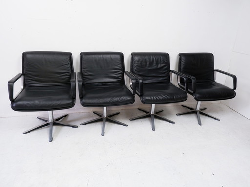 Set of 4 Wilkhahn Delta swivel chairs