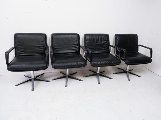 Image 1 of Set of 4 Wilkhahn Delta swivel chairs