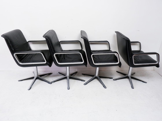 Image 1 of Set of 4 Wilkhahn Delta swivel chairs