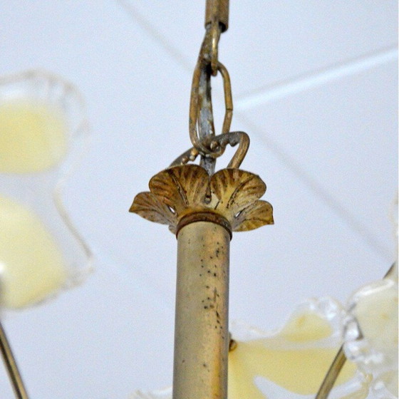 Image 1 of Lampadario vintage in ottone decorato, 1960