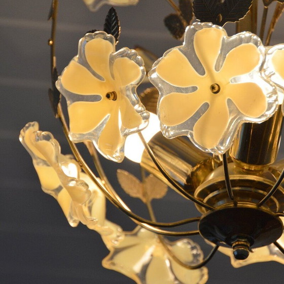 Image 1 of Lampadario vintage in ottone decorato, 1960
