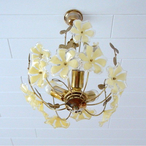 Vintage ornate brass chandelier, 1960