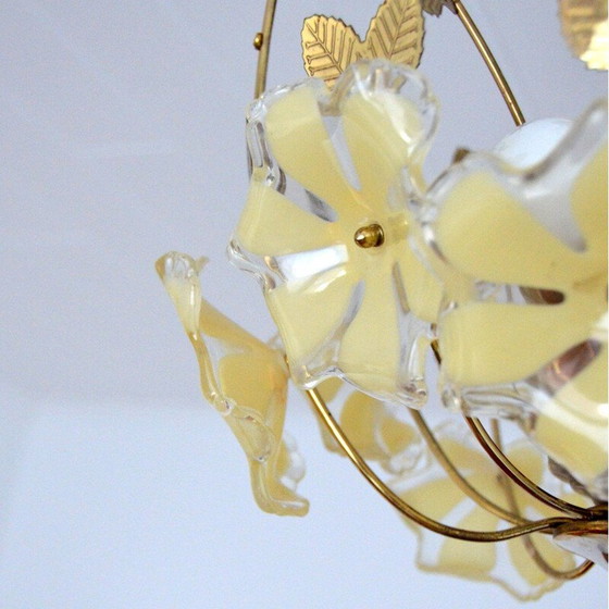 Image 1 of Lampadario vintage in ottone decorato, 1960