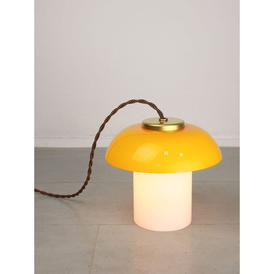 Image 1 of Vintage glass and brass lamp