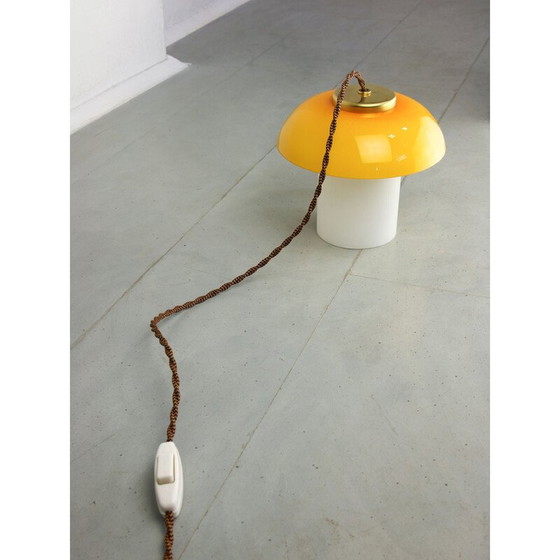 Image 1 of Vintage glass and brass lamp