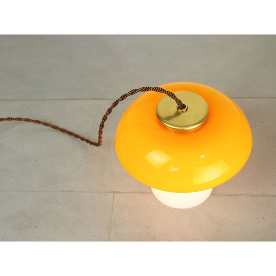 Image 1 of Vintage glass and brass lamp