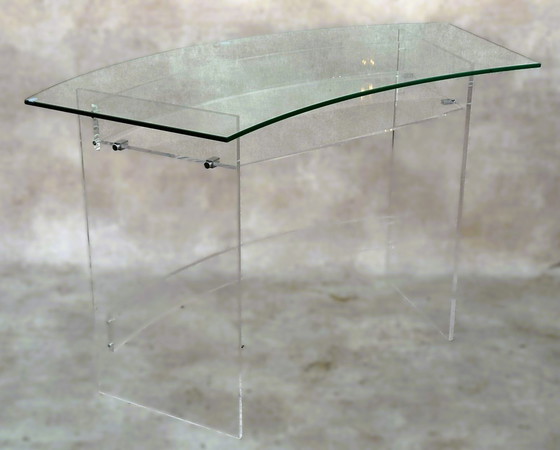 Image 1 of Plexiglas & Glass Desk