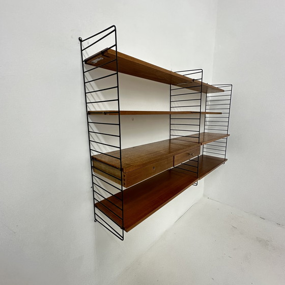 Image 1 of Mid-Century Nisse Strinning string design wall unit , 1960s