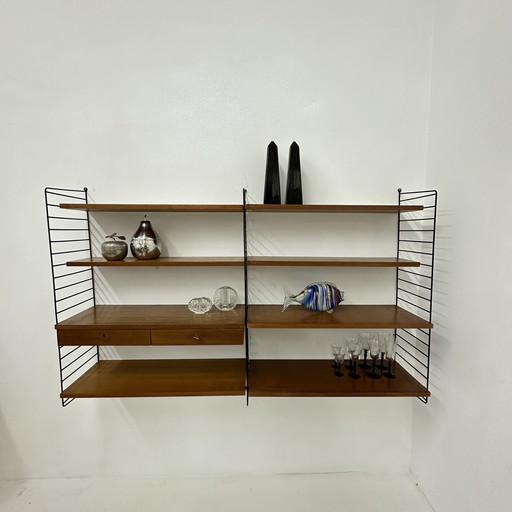 Mid-Century Nisse Strinning string design wall unit , 1960s