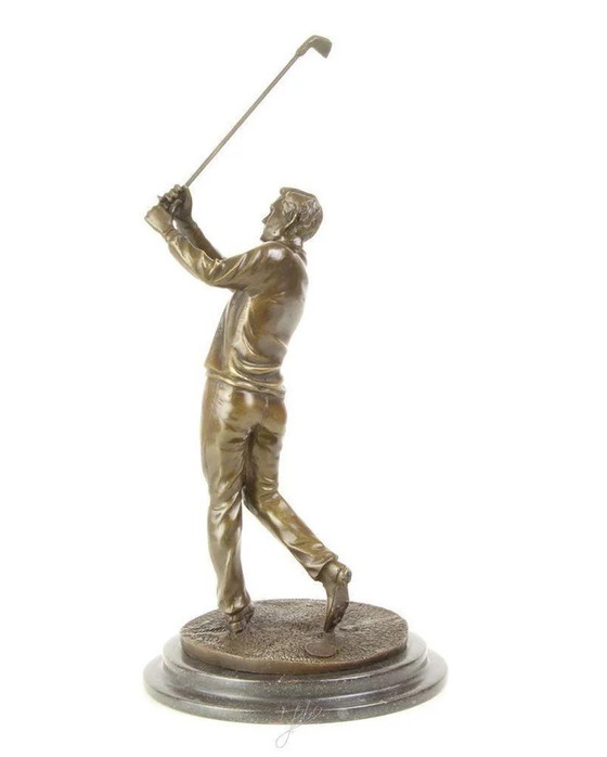 Image 1 of Bronze Golfer Statue