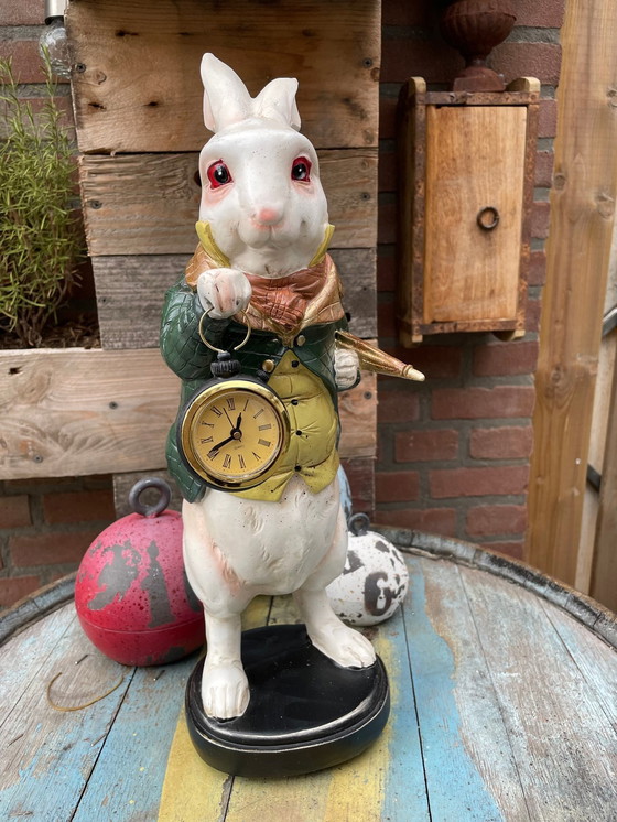 Image 1 of Rabbit In Costume With Clock