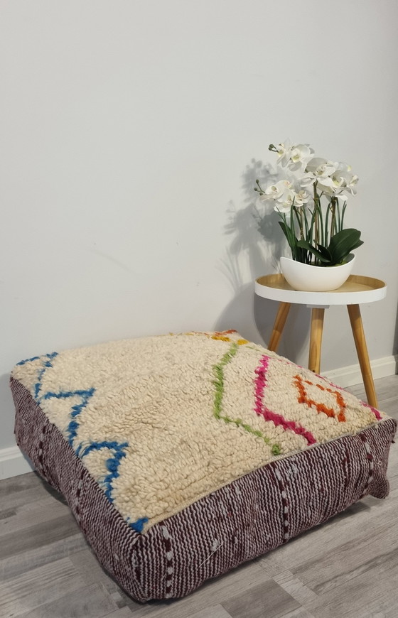 Image 1 of Beautiful Moroccan Pouf, Berber Seat Cushion