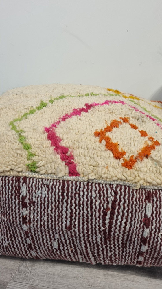 Image 1 of Beautiful Moroccan Pouf, Berber Seat Cushion