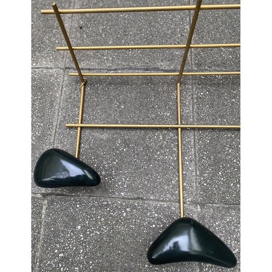 Image 1 of Vintage wall coat rack with three pegs by Georges Jouve for Marcel Asselbur