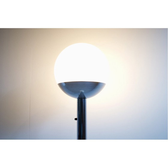 Image 1 of Lampada da terra vintage modello P 428 in acciaio cromato e vetro di Pia Guidetti Crippa per Luci Illuminazione, 1970