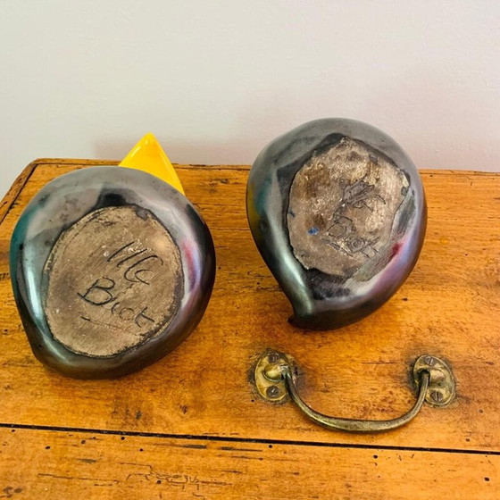 Image 1 of Coppia di candelieri in ceramica d'epoca