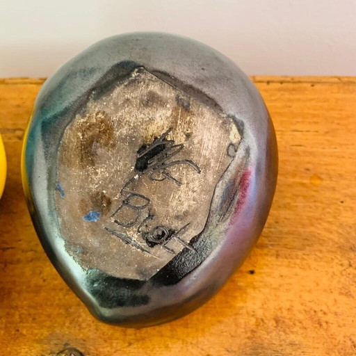 Pair of vintage ceramic candlesticks