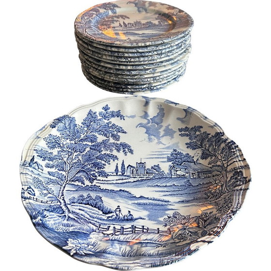 Image 1 of Set of 13 vintage dessert plates