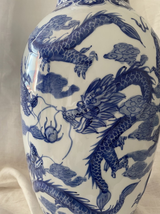 Image 1 of Chinese Porcelain Baluster Vase Lamp