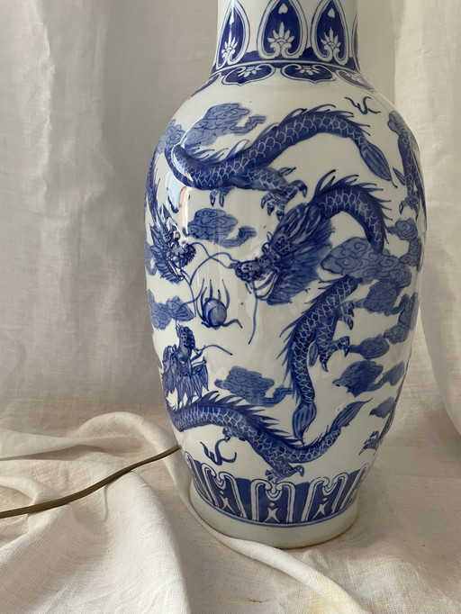 Chinese Porcelain Baluster Vase Lamp