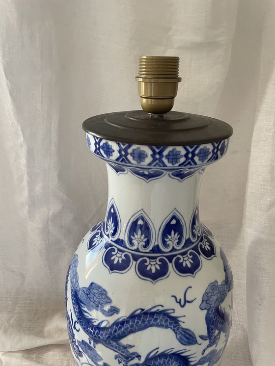 Image 1 of Chinese Porcelain Baluster Vase Lamp