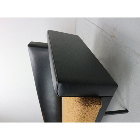 Image 1 of Vintage black fabric and faux leather sofa bed by Rob Parry for Gelderland, 1970