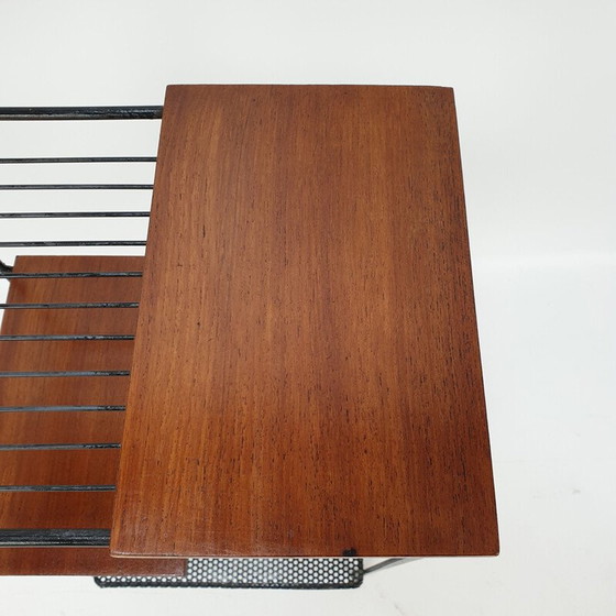 Image 1 of Vintage teak and metal storage shelf, Italy 1950