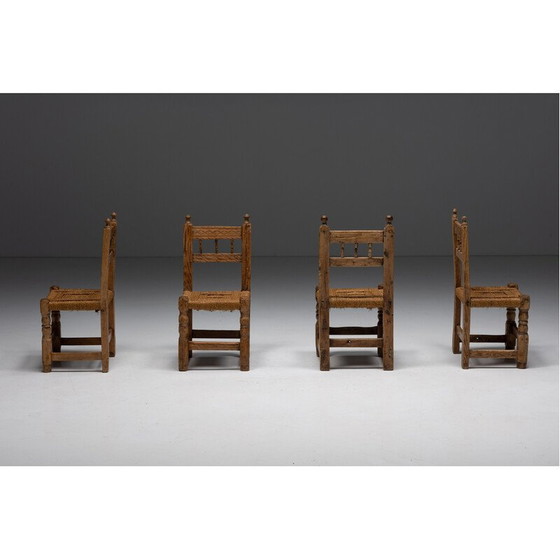 Image 1 of Vintage Rustic straw dining chairs, Spain