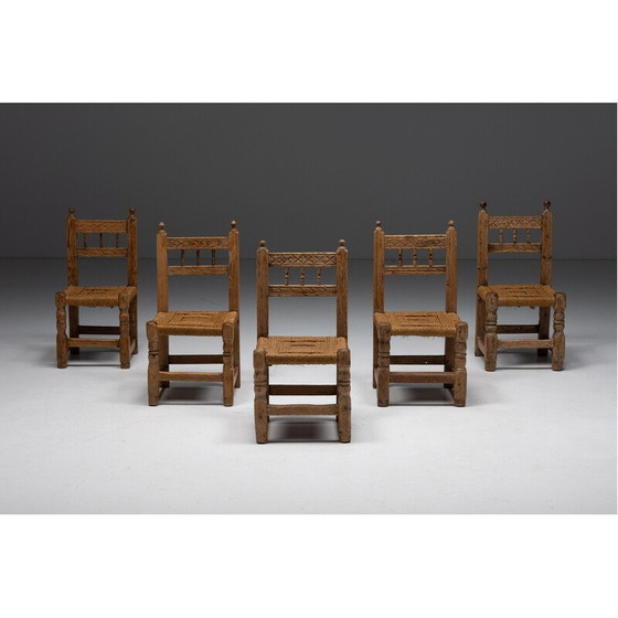 Image 1 of Vintage Rustic straw dining chairs, Spain