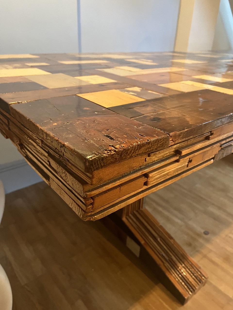 Waste table in scrapwood - eco design home