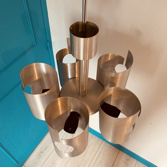 Image 1 of Lampadario vintage Polam a 5 luci, 1970