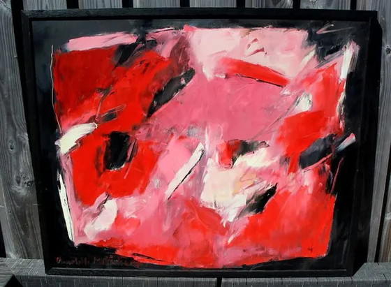 Image 1 of Charlotte Molenkamp - oil on canvas: red in black