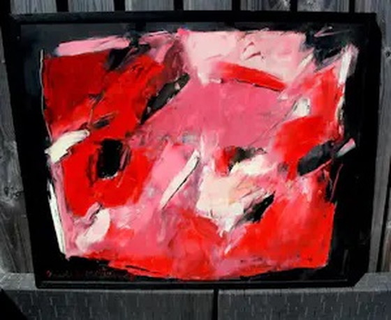 Image 1 of Charlotte Molenkamp - oil on canvas: red in black