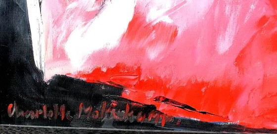 Image 1 of Charlotte Molenkamp - oil on canvas: red in black