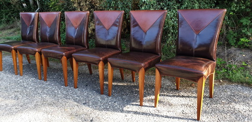 6x Schuitema Jugendstil dining chair