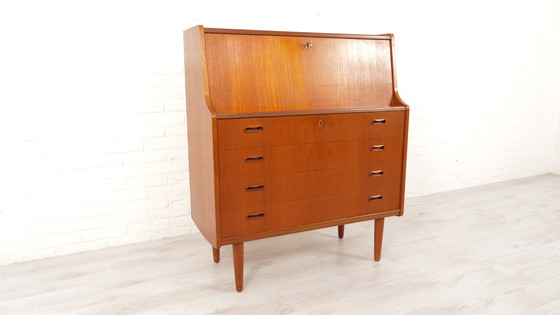 Image 1 of Vintage Secretaire | Teak | Dressing Table | With Mirror | 92 Cm