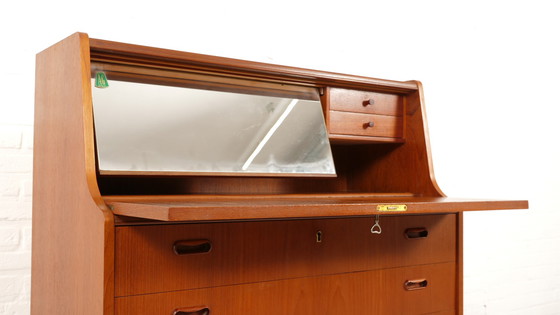 Image 1 of Vintage Secretaire | Teak | Dressing Table | With Mirror | 92 Cm