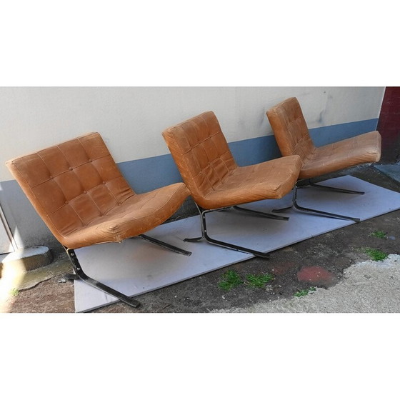 Image 1 of Set of 3 vintage armchairs by Olivier Mourgue, 1950-1960