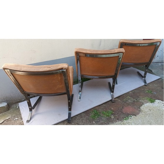 Image 1 of Set of 3 vintage armchairs by Olivier Mourgue, 1950-1960
