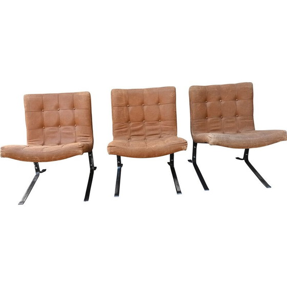 Image 1 of Set of 3 vintage armchairs by Olivier Mourgue, 1950-1960